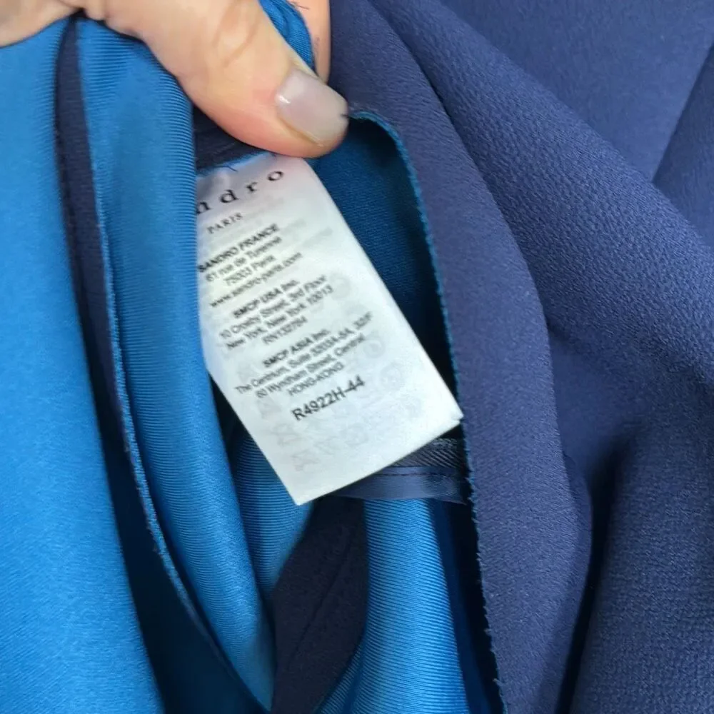 Sandro Paris Remind Blue Dress size 3 - Picture 13 of 13